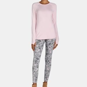 Cuddl Duds Pink and Gray Pajama Set